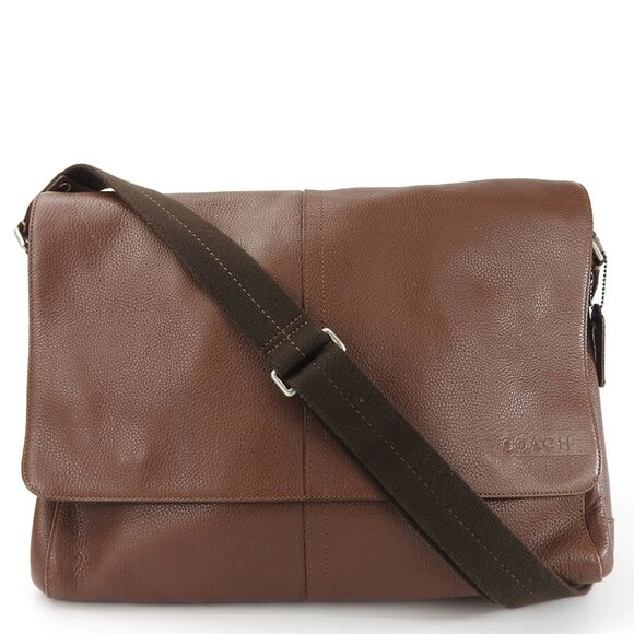 Coach Camden Brown Leather Unisex Messenger Handbag F70423 - Picture 1 of 5
